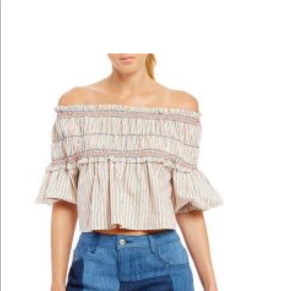 NWT Gianni Bini Magda off the shoulder top small - Picture 3 of 10